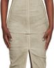 Rick Owens DRKSHDW Rick Owens DRKSHDW Taupe Temple Sliced Bustier Denim Maxi Dress - 1