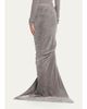 Rick Owens Edfu Ruched Velvet Maxi Skirt - 3