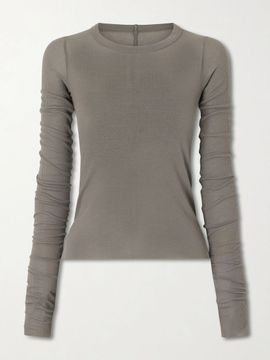 RICK OWENS Frayed ribbed jersey T-shirt
