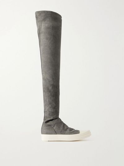RICK OWENS High Sock stretch-twill over-the-knee boots