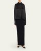 Rick Owens Jumbo Tabard Long-Sleeve Satin Crop Top - 2