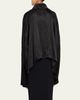 Rick Owens Jumbo Tabard Long-Sleeve Satin Crop Top - 3
