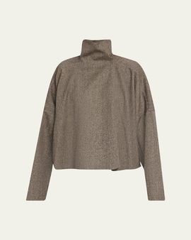 Rick Owens Jumbo Tabard Melange Wool Crop Top