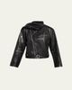 Rick Owens Leather Cropped Scarf Moto Jacket - 1