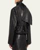 Rick Owens Leather Cropped Scarf Moto Jacket - 3
