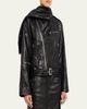 Rick Owens Leather Cropped Scarf Moto Jacket - 4