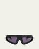 Rick Owens Men's Ryder Acetate and Nylon Wrap-Around Sunglasses - 1