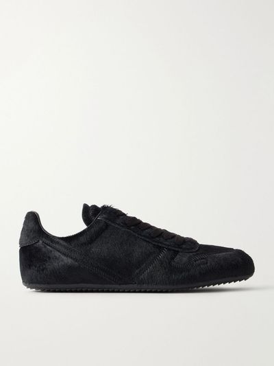 RICK OWENS Minimal Sneaks calf-hair and leather sneakers
