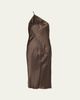 Rick Owens One-Shoulder Satin Midi Slip Dress - 1