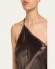 Rick Owens One-Shoulder Satin Midi Slip Dress - 5