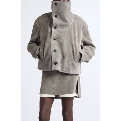 Rick Owens Rick Owens Asymmetric Suede Jacket