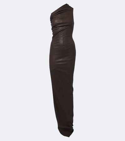 Rick Owens Rick Owens Athena asymmetric draped leather gown