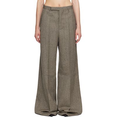 Rick Owens Rick Owens Beige Tower Wide Tailored Trousers