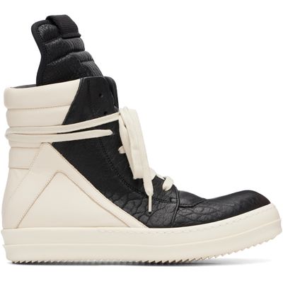 Rick Owens Rick Owens Black & Off-White Tower Geobasket Sneakers