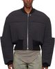 Rick Owens Rick Owens Black Concordians Girdered Cropped Bomber Down Jacket - 1
