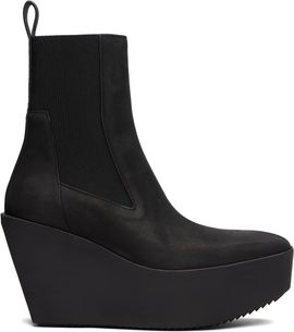 Rick Owens Rick Owens Black Concordians Sliver Platform Beatle Chelsea Boots