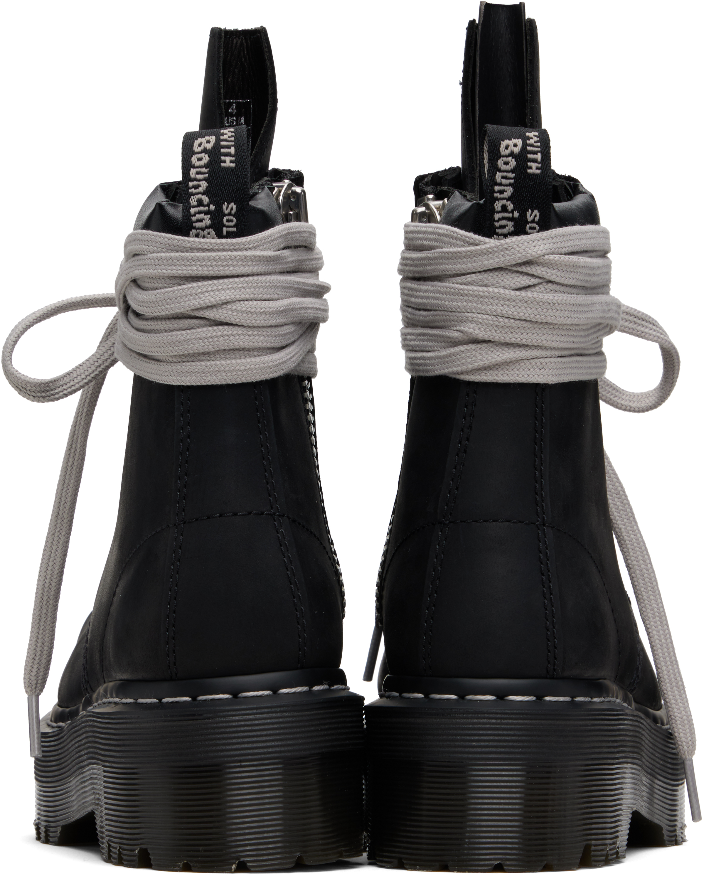 Rick Owens - Black Dr. Martens Edition Quad Sole Steel Toe Boots