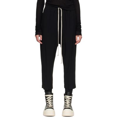 Rick Owens Rick Owens Black Drawstring Astaires Cropped Trousers