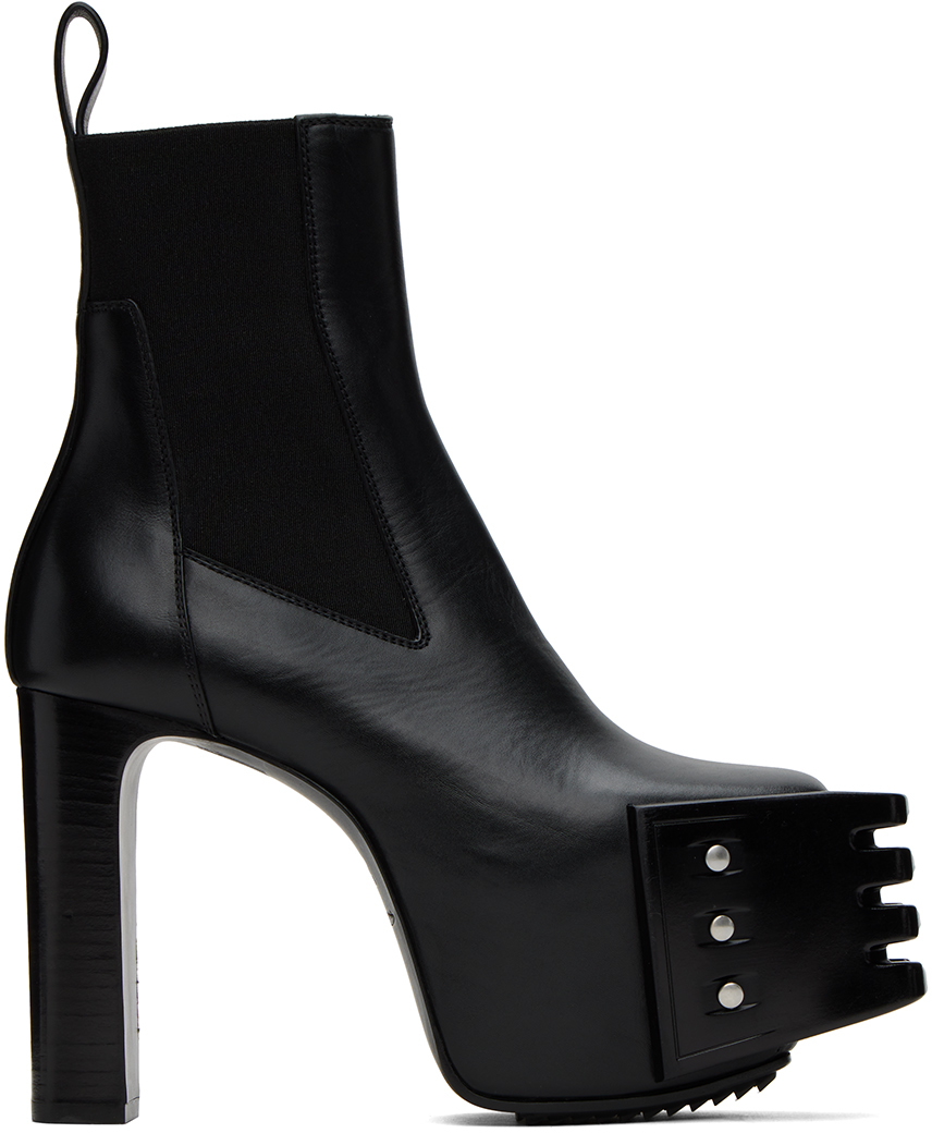 Rick Owens - Black Grilled Platform Boots