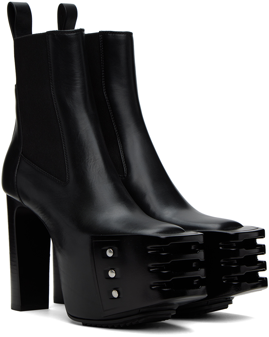 Rick Owens - Black Grilled Platform Boots