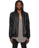Rick Owens Rick Owens Black Heizer Leather Flight Jacket - 1