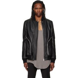 Rick Owens Rick Owens Black Heizer Leather Flight Jacket