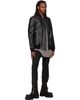 Rick Owens Rick Owens Black Heizer Leather Flight Jacket - 4
