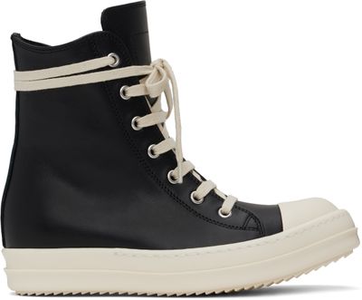 Rick Owens Rick Owens Black Hollywood Calf Leather Sneakers