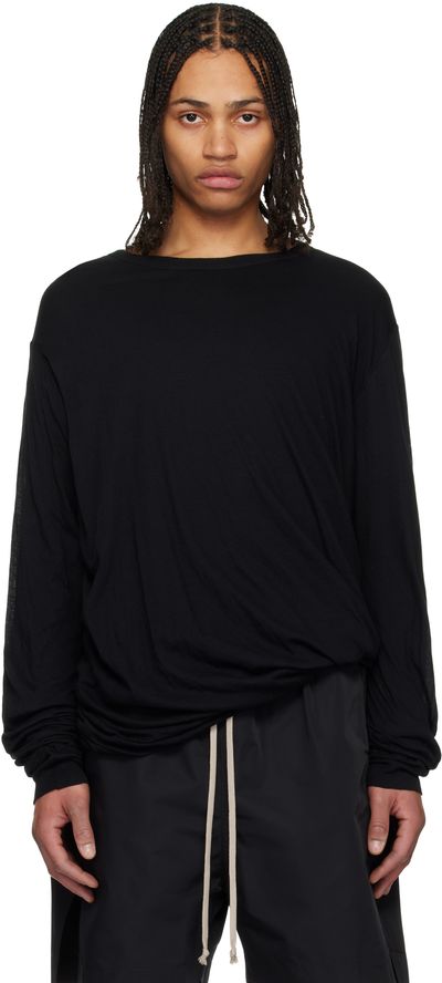 Rick Owens - Black Hollywood Jumbo Double Long Sleeve T-shirt