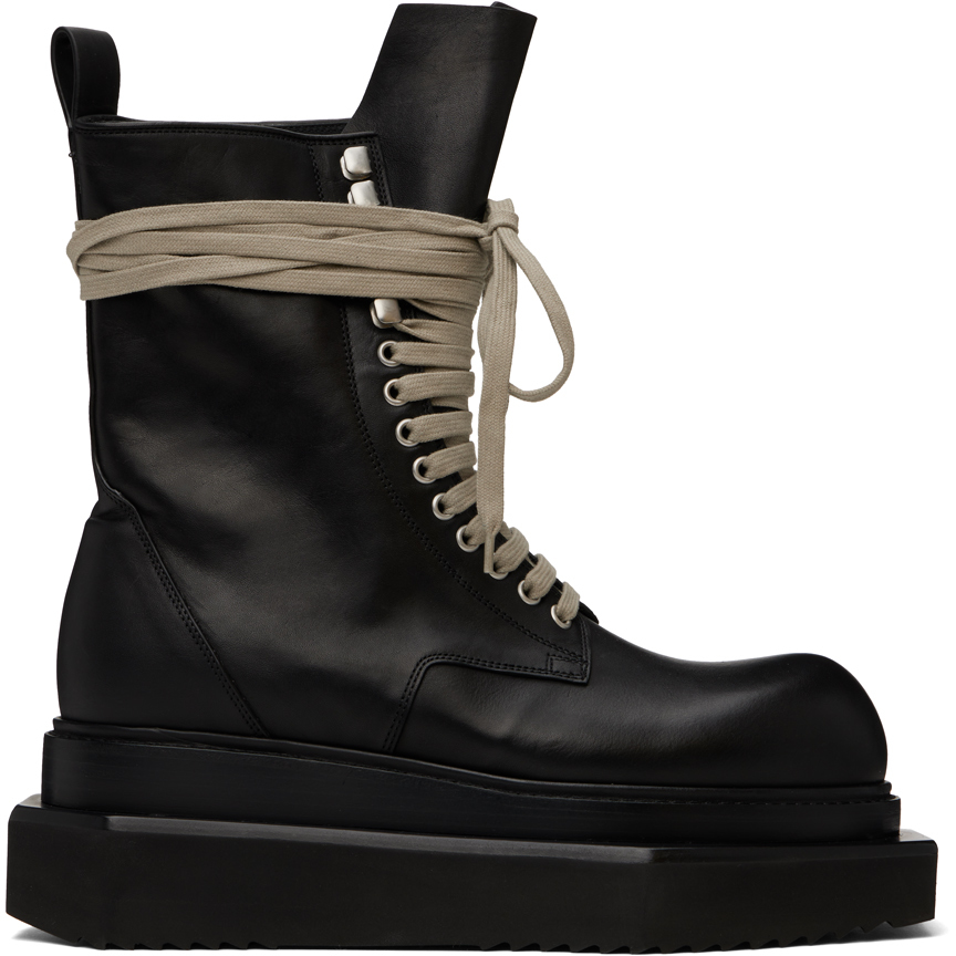 Rick Owens Cyclops ブラックノースリーブ Rick Owens - Black Lido Laceup Turbo Cyclops Boots