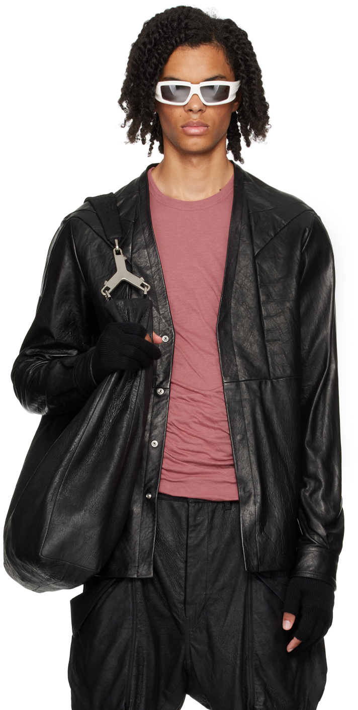 Rick Owens - Black Porterville Girdered Larry Leather Jacket