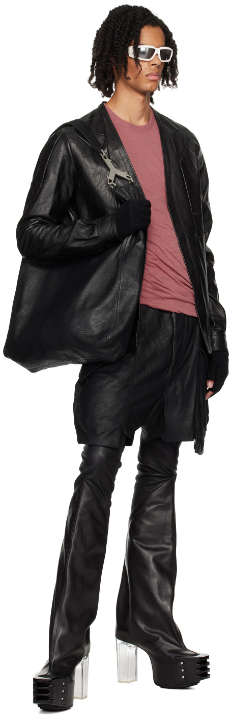 Rick Owens - Black Porterville Girdered Larry Leather Jacket