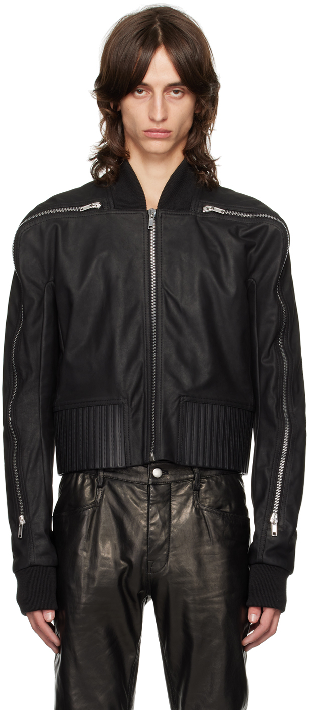 Rick Owens - Black Porterville Seb Zip Leather Bomber Jacket