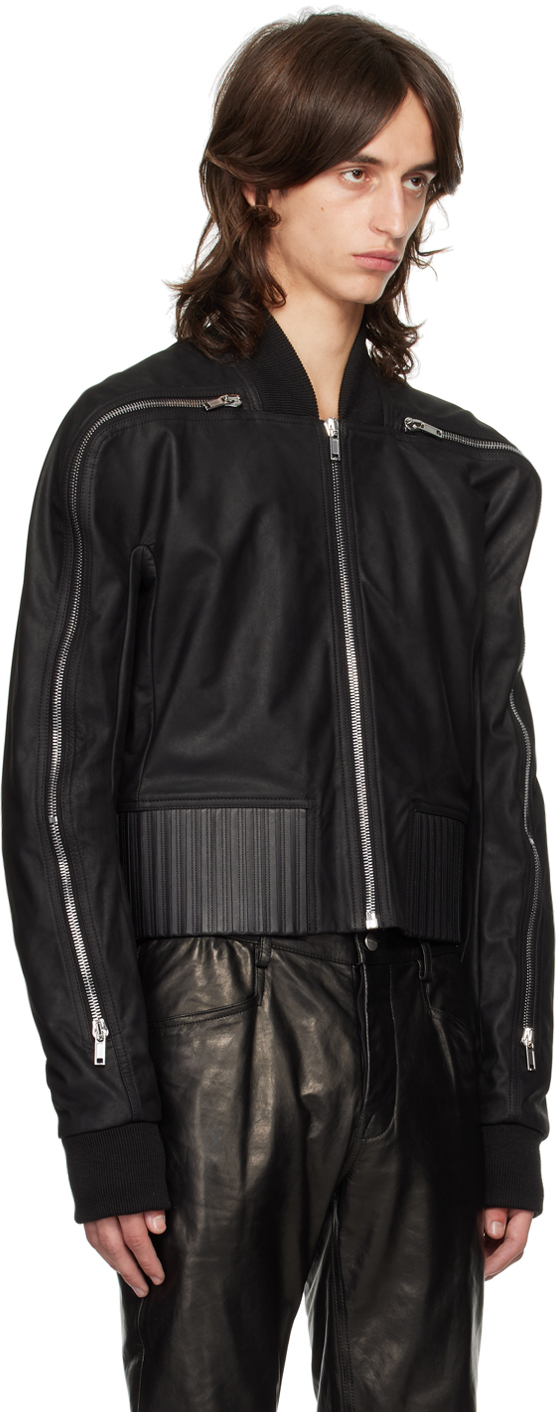 Rick Owens - Black Porterville Seb Zip Leather Bomber Jacket