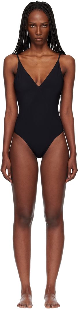 Rick Owens Rick Owens Black Temple Deep V Bather Swimsuit