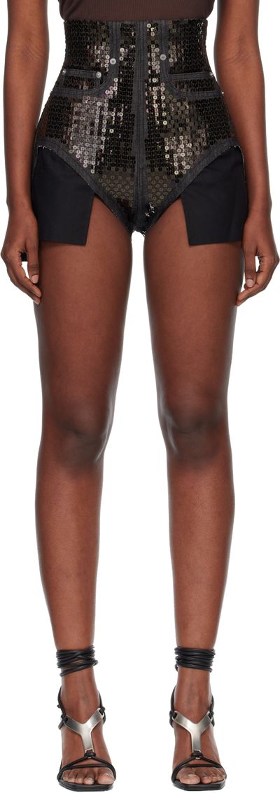 Rick Owens Rick Owens Black Temple Dirt Cutoffs Denim Shorts