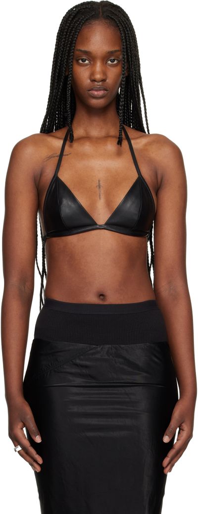 Rick Owens Rick Owens Black Temple Waxy Lamb Leather Bra