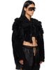 Rick Owens Rick Owens Black Tower Collage Cropped Shearling Bomber Jacket - 2