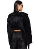 Rick Owens Rick Owens Black Tower Collage Cropped Shearling Bomber Jacket - 3