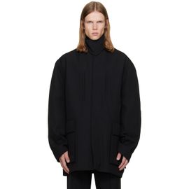 Rick Owens Rick Owens Black Tower Collared Mac Coat