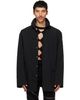 Rick Owens Rick Owens Black Tower Collared Mac Jacket - 1