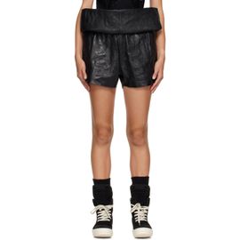 Rick Owens Rick Owens Black Tower Crater Leather Shorts