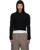 Rick Owens Rick Owens Black Tower Cropped Hoodie - 1