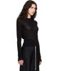Rick Owens Rick Owens Black Tower Cropped Rib LS Hoodie - 2