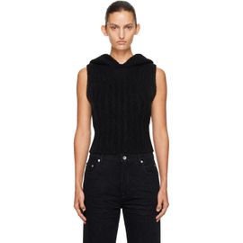 Rick Owens Rick Owens Black Tower Cropped Tank Hoodie