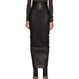 Rick Owens Rick Owens Black Tower Dirt Pillar Leather Maxi Skirt