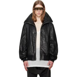 Rick Owens Rick Owens Black Tower Dracuflight Leather Jacket