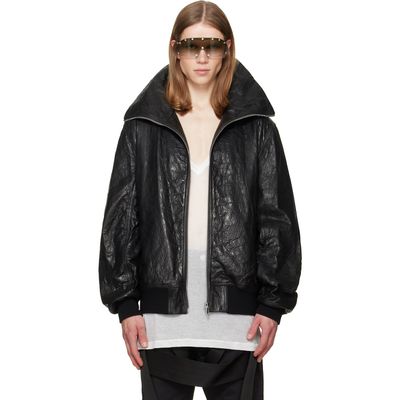Rick Owens Rick Owens Black Tower Dracuflight Leather Jacket