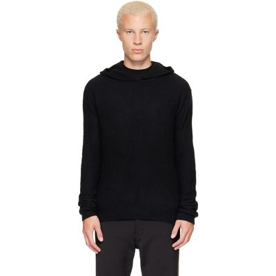 Rick Owens Rick Owens Black Tower Felt Cashmere Hoodie