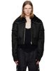 Rick Owens Rick Owens Black Tower Flight Cropped Leather Jacket - 1